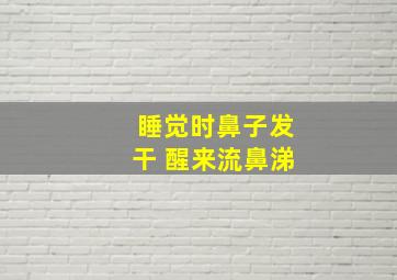 睡觉时鼻子发干 醒来流鼻涕